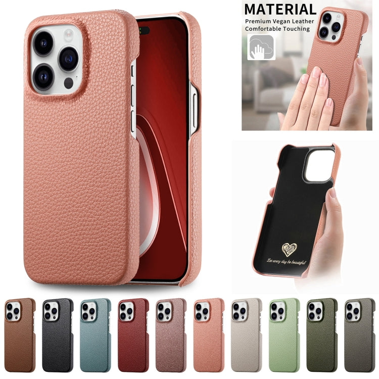 For iPhone 15 Pro Max Litchi Oil Edge Leather Back Phone Case(Tea Green) - iPhone 15 Pro Max Cases by buy2fix | Online Shopping UK | buy2fix