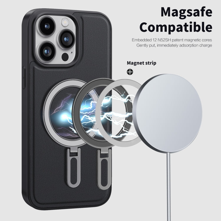 For iPhone 15 Pro Max Shield MagSafe Magnetic Holder Phone Case(Blue) - iPhone 15 Pro Max Cases by buy2fix | Online Shopping UK | buy2fix