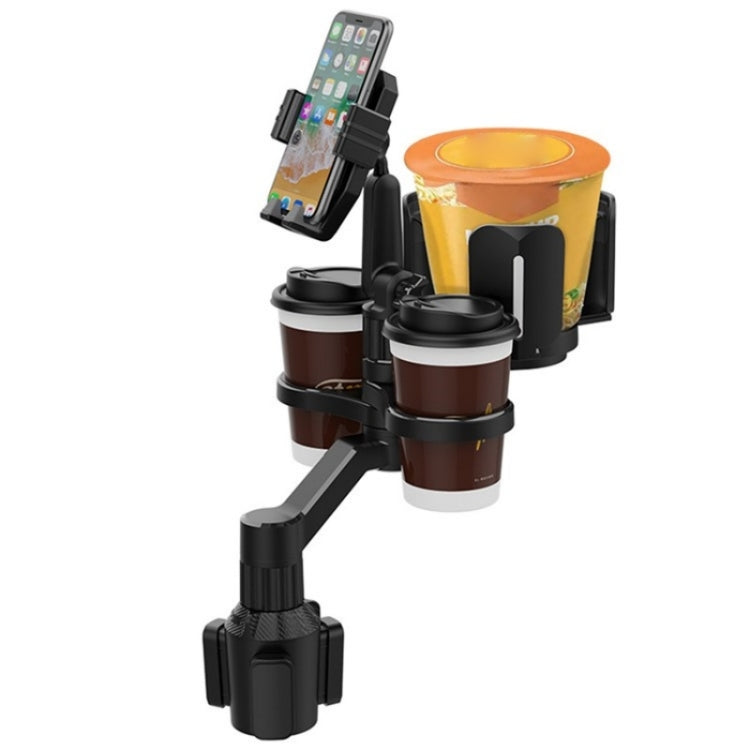 D04 Wth 2 Coffee Cup Car Cup Holder Adjustable Rotating Cell Phone Car Mount Holder(Green) - Car Drink Holders by buy2fix | Online Shopping UK | buy2fix