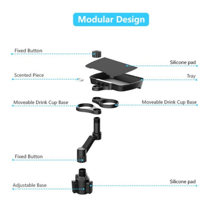 D05 Rotation Meal Tray Phone Stand Car Dining Table Plastic Car Cup Holder Mount Dual Drink Bracket - Car Drink Holders by buy2fix | Online Shopping UK | buy2fix