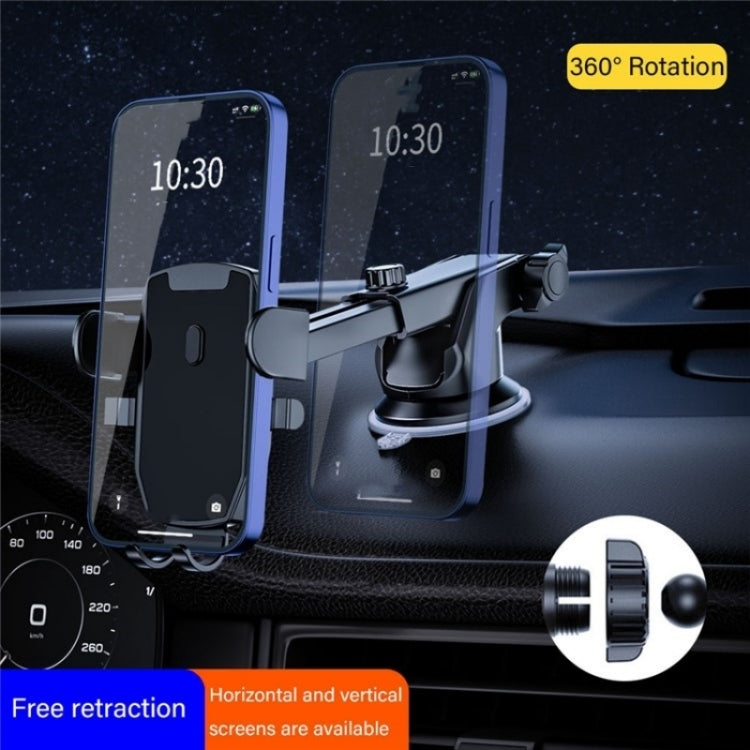 D46+101+K5 Universal Suction Cup Car Center Console Phone Mount Bracket With Telescopic Arm - Car Holders by buy2fix | Online Shopping UK | buy2fix