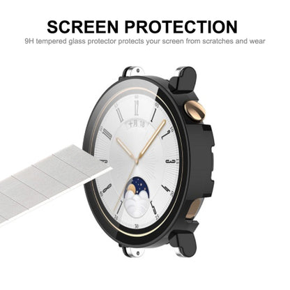 For Huawei Watch GT 4 46mm ENKAY Hat-Prince Full Coverage PC + Tempered Film Integrated Watch Protective Case(Ivory White) - Watch Cases by ENKAY | Online Shopping UK | buy2fix