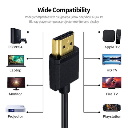 JUNSUNMAY 4K 60Hz HDMI Male to Male HDMI 2.0V Elbow Head Spring Cable, Length:1.2m(Down) - Cable by JUNSUNMAY | Online Shopping UK | buy2fix