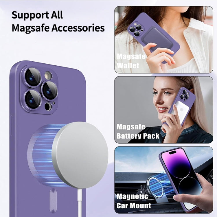 For iPhone 15 ENKAY MagSafe Matte TPU Phone Case with Lens Film(Purple) - iPhone 15 Cases by ENKAY | Online Shopping UK | buy2fix