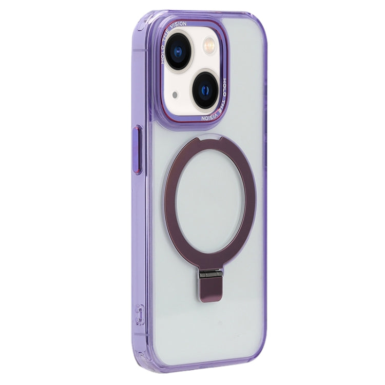 For iPhone 13 Starlink Stand Clear Magsafe Phone Case(Purple) - iPhone 13 Cases by buy2fix | Online Shopping UK | buy2fix