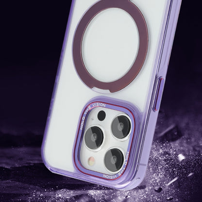 For iPhone 13 Pro Starlink Stand Clear Magsafe Phone Case(Purple) - iPhone 13 Pro Cases by buy2fix | Online Shopping UK | buy2fix