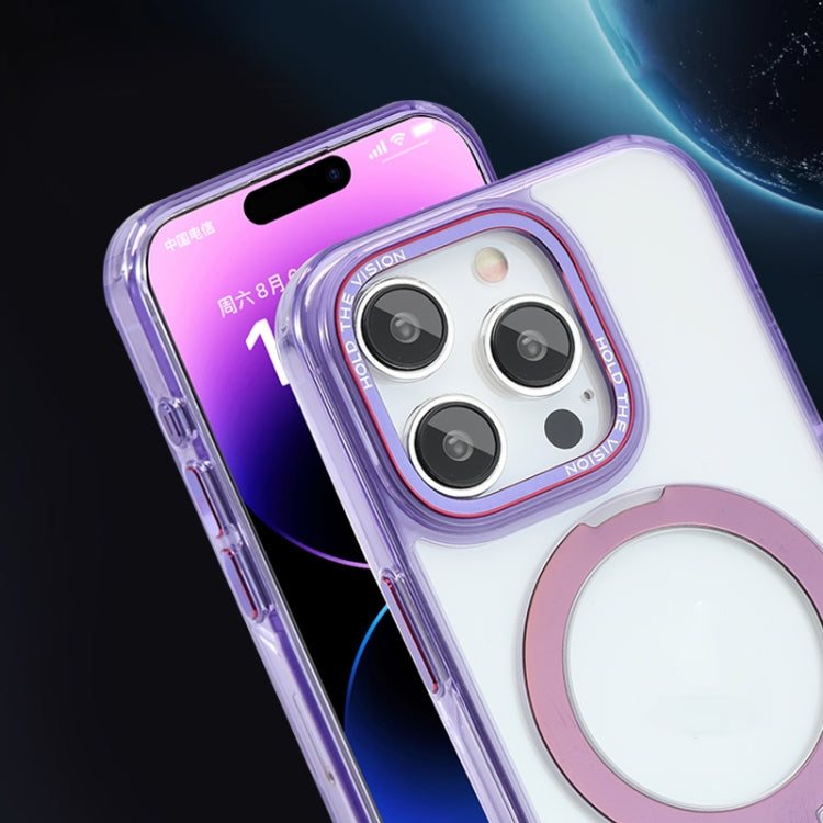 For iPhone 13 Starlink Stand Clear Magsafe Phone Case(Purple) - iPhone 13 Cases by buy2fix | Online Shopping UK | buy2fix