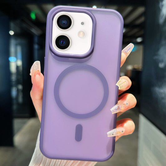 For iPhone 12 Transparent TPU Hybrid PC Magsafe Phone Case(Purple) - iPhone 12 / 12 Pro Cases by buy2fix | Online Shopping UK | buy2fix