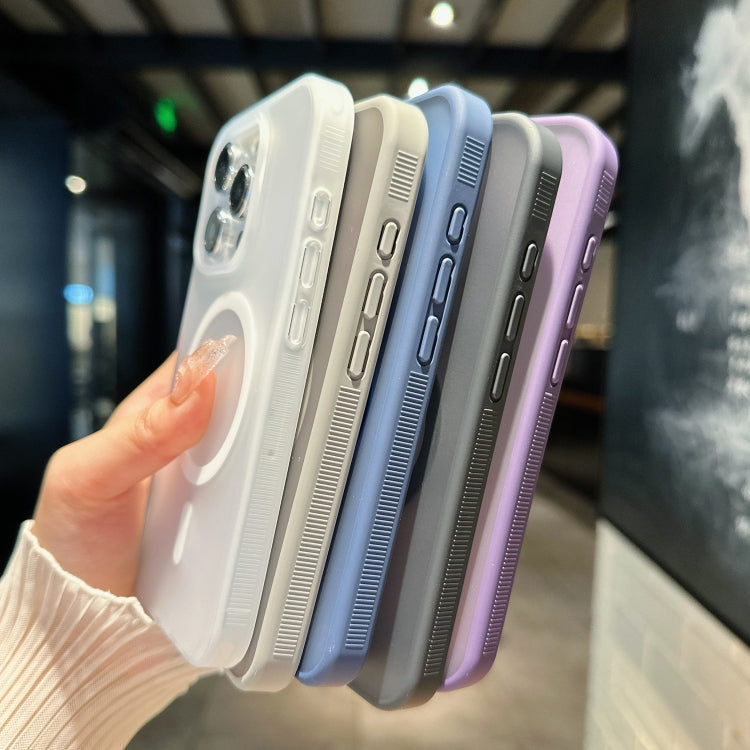 For iPhone 11 Transparent TPU Hybrid PC Magsafe Phone Case(Purple) - iPhone 11 Cases by buy2fix | Online Shopping UK | buy2fix