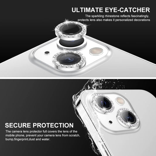 For iPhone 14 / 14 Plus ENKAY AR Anti-reflection Individual Diamond Ring Camera Lens Glass Full Film(Colorful) by ENKAY