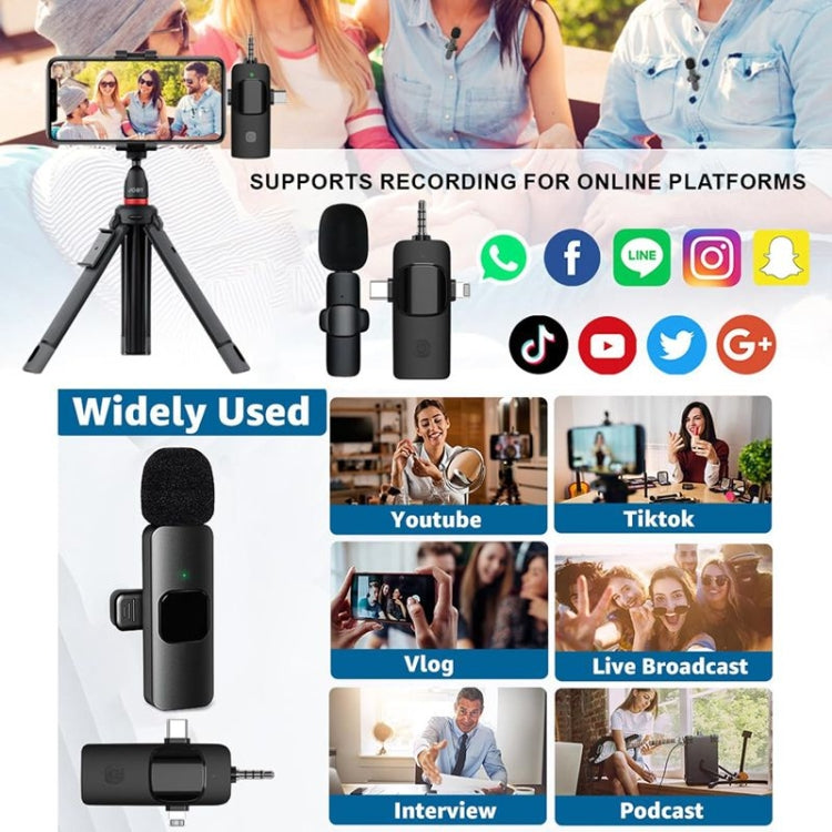 2 in 1 Wireless Lavalier Microphones for iPhone / Android - Microphone by buy2fix | Online Shopping UK | buy2fix