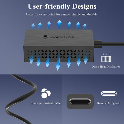 WAVLINK NWU327GC LAN Network Cable Converter Type-C to RJ45 Gigabit Ethernet Adapter - USB HUB by buy2fix | Online Shopping UK | buy2fix