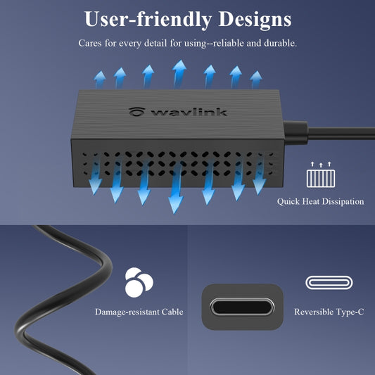 WAVLINK NWU327GC LAN Network Cable Converter Type-C to RJ45 Gigabit Ethernet Adapter by WAVLINK