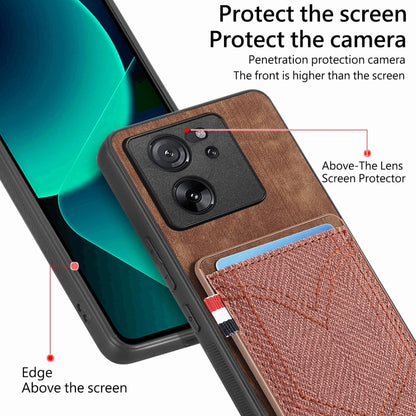 For Xiaomi 13T / 13T Pro Denim Texture Leather Skin Phone Case with Card Slot(Brown) by buy2fix