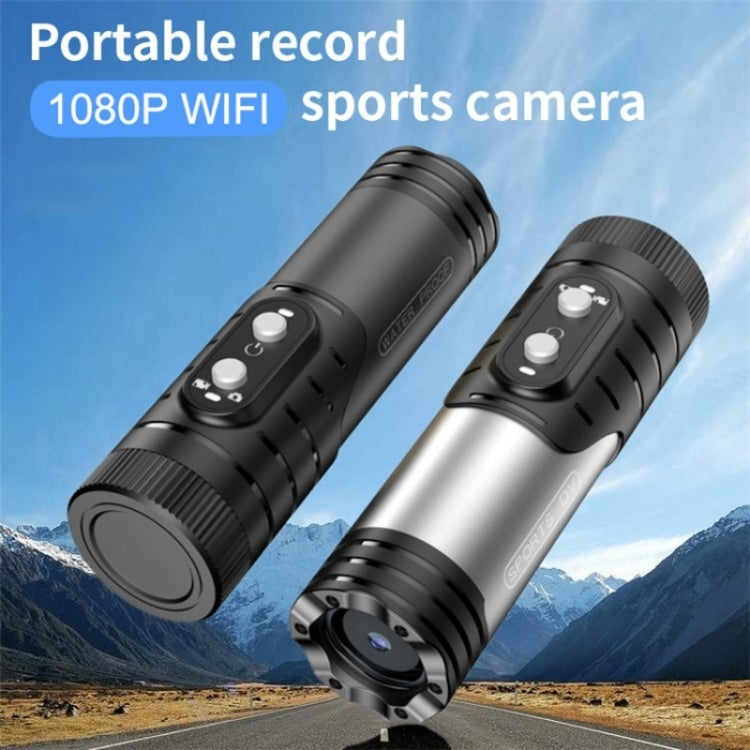 H68A HD 1080P WiFi Flashlight Waterproof Sports DV Camera Bike Motorcycle Helmet Camera(Golden) - Other Camera by buy2fix | Online Shopping UK | buy2fix