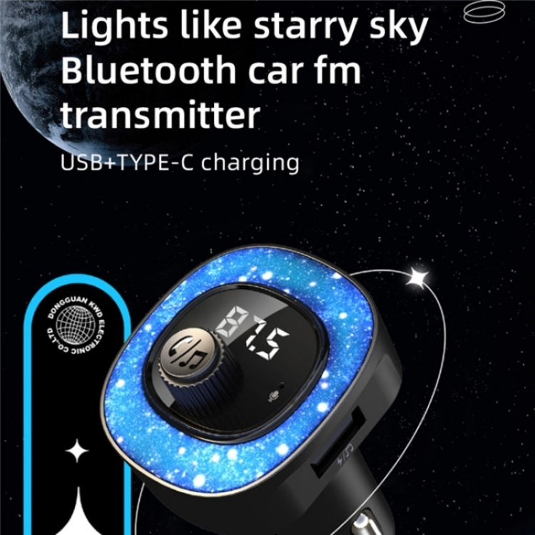 C41 Star Light Car Charger ABS Adapter FM Transmitter Bluetooth Hands-free Call MP3 Music Player by buy2fix