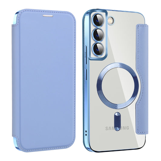 For Samsung Galaxy S22 5G MagSafe Magnetic RFID Anti-theft Leather Phone Case(Blue) - Galaxy S22+ 5G Cases by buy2fix | Online Shopping UK | buy2fix