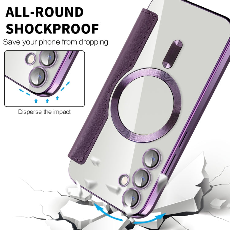 For Samsung Galaxy S23 FE 5G MagSafe Magnetic RFID Anti-theft Leather Phone Case(Purple) - Galaxy S23 FE 5G Cases by buy2fix | Online Shopping UK | buy2fix