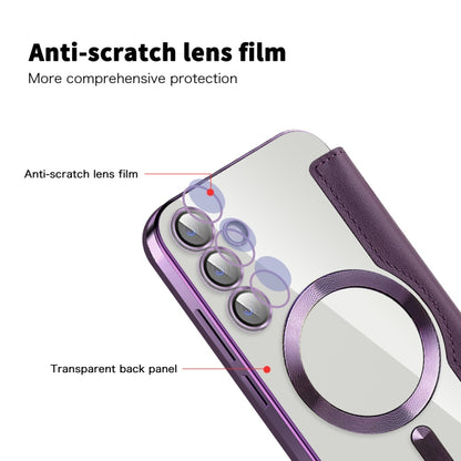 For Samsung Galaxy S23 FE 5G MagSafe Magnetic RFID Anti-theft Leather Phone Case(Purple) - Galaxy S23 FE 5G Cases by buy2fix | Online Shopping UK | buy2fix