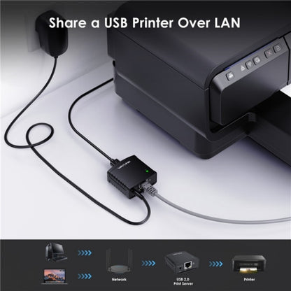 WAVLINK NU72P11 100Mbps Network Print Server USB 2.0 Network Printer Power Adapter(EU Plug) - Printer Accessories by WAVLINK | Online Shopping UK | buy2fix