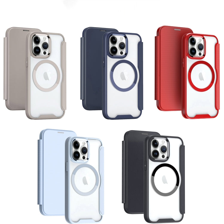 For iPhone 11 Pro Max RFID Blocking Adsorption Flip MagSafe Leather Phone Case(Blue) by buy2fix