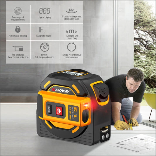 SNDWAY SW-TM40 40m Digital Range Finder Laser Distance Meter Tape Multi-function Self-Locking Hand Tool Device by SNDWAY