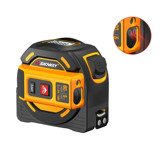 SNDWAY SW-TM60 60m Digital Rangefinder Laser Distance Meter Tape Multi-function Self-Locking Hand Tool Device