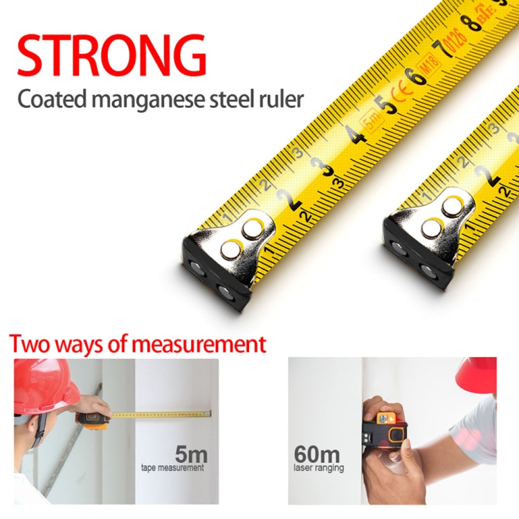 SNDWAY SW-TM60 60m Digital Rangefinder Laser Distance Meter Tape Multi-function Self-Locking Hand Tool Device - Consumer Electronics by SNDWAY | Online Shopping UK | buy2fix