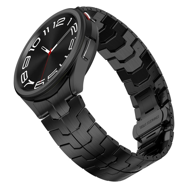For Samsung Galaxy Watch 5 40 / 44mm Lron Man Curved Connection Stainless Steel Watch Band(Black) by buy2fix