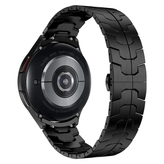 For Samsung Galaxy Watch 4 Classic 42 / 46mm Lron Man Curved Connection Stainless Steel Watch Band(Black) by buy2fix