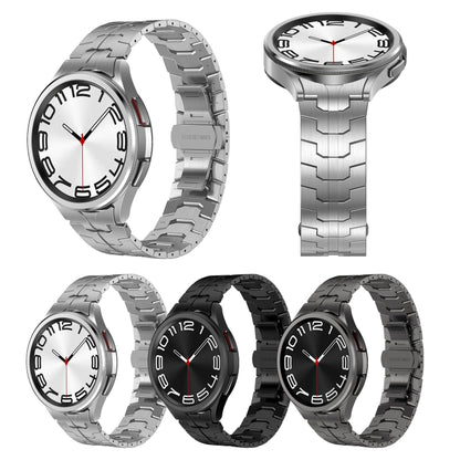 For Samsung Galaxy Watch 5 40 / 44mm Lron Man Curved Connection Stainless Steel Watch Band(Black) by buy2fix