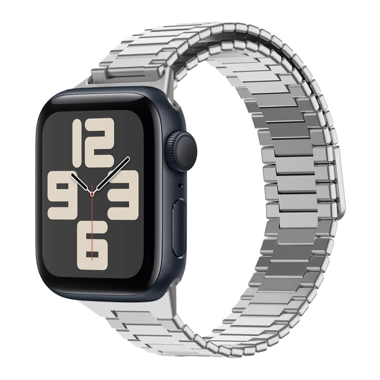 For Apple Watch SE 2023 40mm Bamboo Magnetic Stainless Steel Metal Watch Strap(Silver) by buy2fix