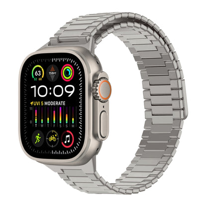 For Apple Watch Ultra 2 49mm Bamboo Magnetic Stainless Steel Metal Watch Strap(Titanium Color) by buy2fix