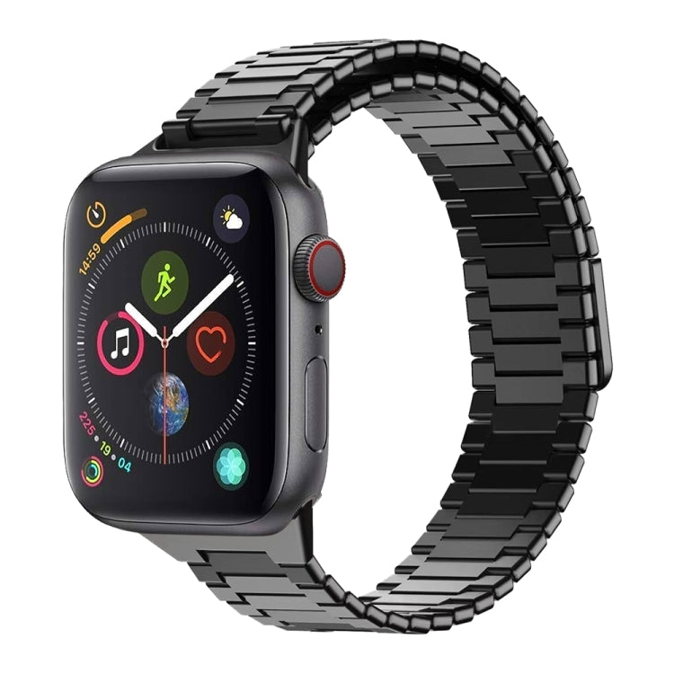 For Apple Watch Series 4 40mm Bamboo Magnetic Stainless Steel Metal Watch Strap(Black) by buy2fix