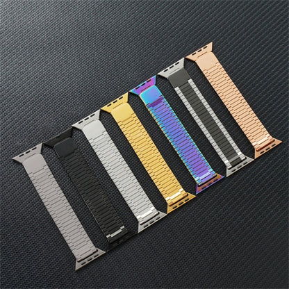 For Apple Watch Series 4 44mm Bamboo Magnetic Stainless Steel Metal Watch Strap(Gold) by buy2fix