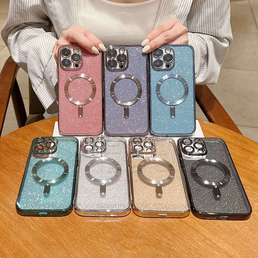 For iPhone 11 Glitter Electroplating MagSafe TPU Phone Case(Rose Gold) by buy2fix