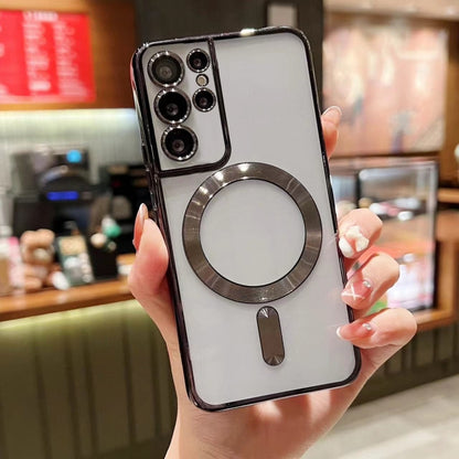 For Samsung Galaxy S23 Ultra 5G MagSafe Electroplating TPU Phone Case(Black) by buy2fix