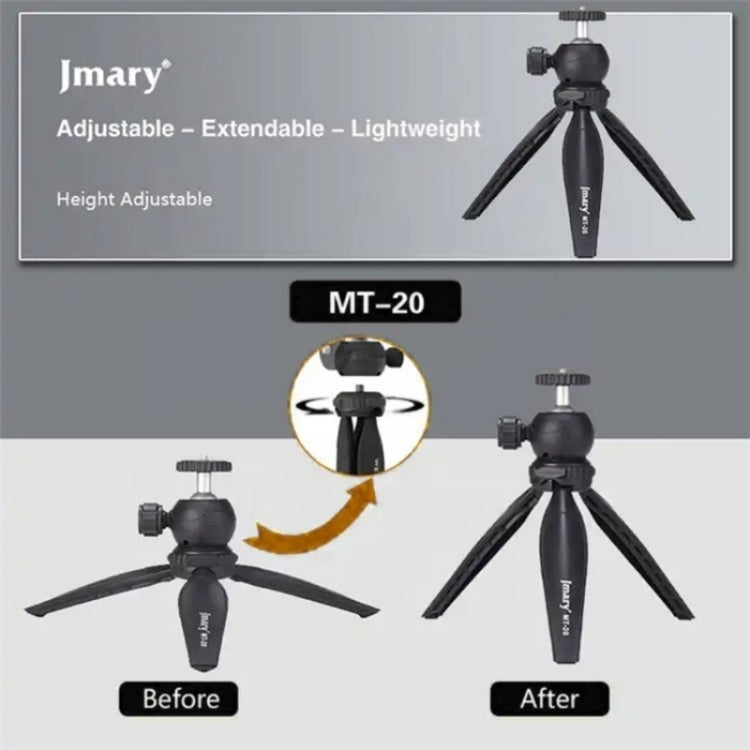 JMARY MT-20 Mini Portable 360 Degree Ball Head Selfie Stick Folding Desktop Tripod Phone Holder - Tripods by Jmary | Online Shopping UK | buy2fix