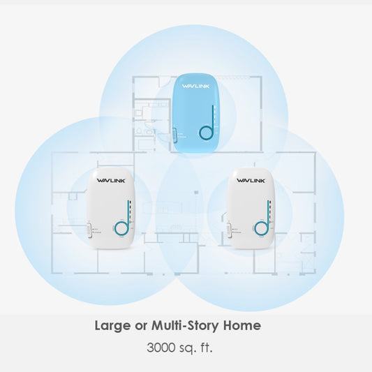 WAVLINK WS-WN576A2 AC750 Household WiFi Router Network Extender Dual Band Wireless Repeater, Plug:US Plug by WAVLINK