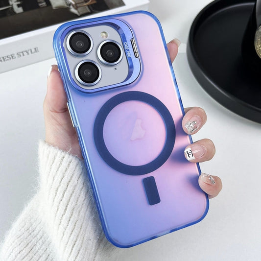 For iPhone 11 Pro Max MagSafe Lens Holder PC Hybrid TPU Phone Case(Blue) - iPhone 11 Pro Max Cases by buy2fix | Online Shopping UK | buy2fix