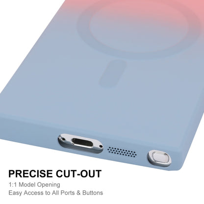 For Samsung Galaxy S23 Ultra 5G ENKAY Hat-Prince MagSafe Rainbow Gradient Silicone Phone Case with Lens Film(Green Blue) - Galaxy S23 Ultra 5G Cases by ENKAY | Online Shopping UK | buy2fix