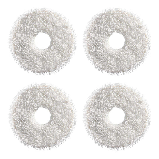 JUNSUNMAY 4pcs Washable Mop Pads Replacement for ECOVACS DEEBOT X1 Turbo / X2 Omni / T20 Pro(White)