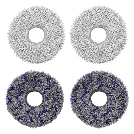 JUNSUNMAY 4pcs Washable Mop Pads Replacement for ECOVACS DEEBOT X1 Turbo / X2 Omni / T20 Pro(Grey+Blue Grey)