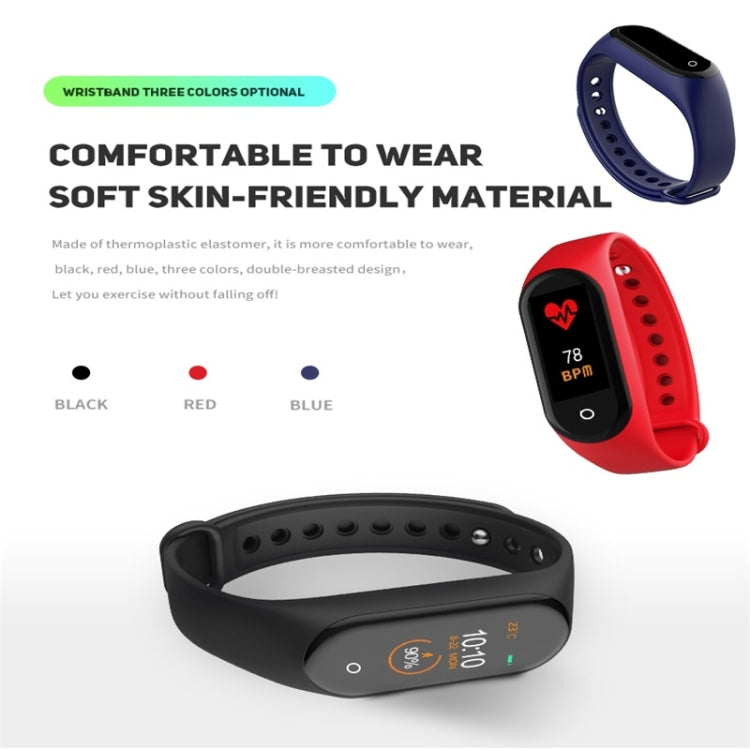 M4 0.96 inch TFT Color Screen Smartwatch IP67 Waterproof,Support Call Reminder /Heart Rate Monitoring/Blood Pressure Monitoring/Sleep Monitoring/Sedentary Reminder(Red) - Smart Wear by buy2fix | Online Shopping UK | buy2fix