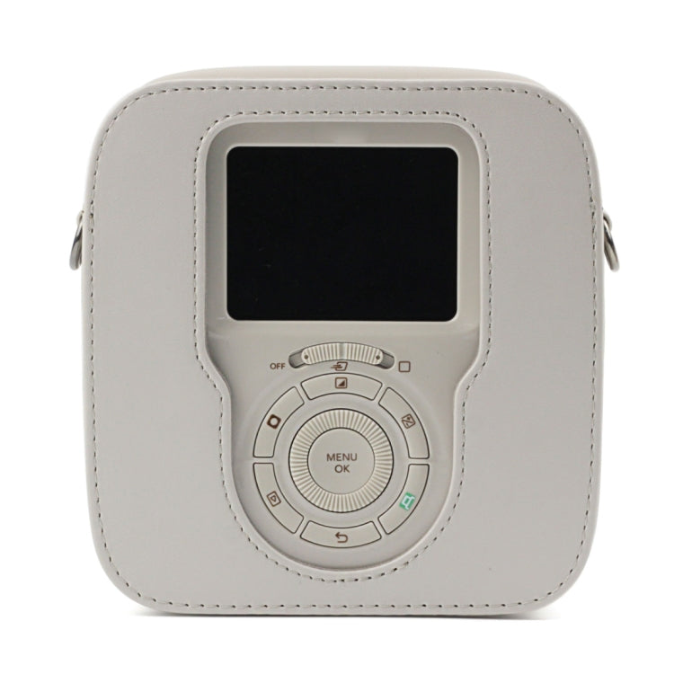 Full Body Camera PU Leather Case Bag with Strap for Fujifilm Instax Square SQ20(White) - Camera Accessories by buy2fix | Online Shopping UK | buy2fix