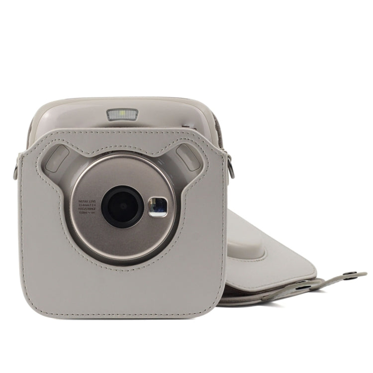 Full Body Camera PU Leather Case Bag with Strap for Fujifilm Instax Square SQ20(White) - Camera Accessories by buy2fix | Online Shopping UK | buy2fix