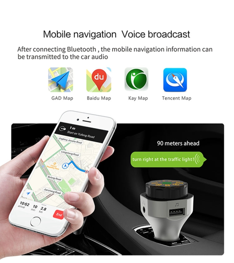 Car MP3 Player Car FM Transmitter Bluetooth 4.2 TF Card/U Disk AUX - Bluetooth Car Kits by buy2fix | Online Shopping UK | buy2fix