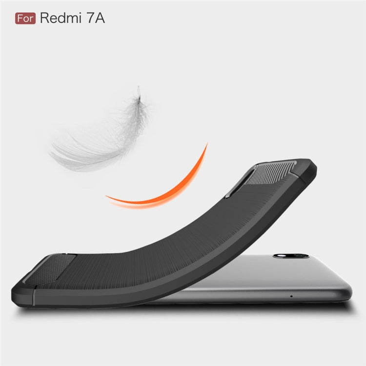 Brushed Texture Carbon Fiber TPU Case for Xiamo Redmi 7A(Black) - Xiaomi Cases by buy2fix | Online Shopping UK | buy2fix