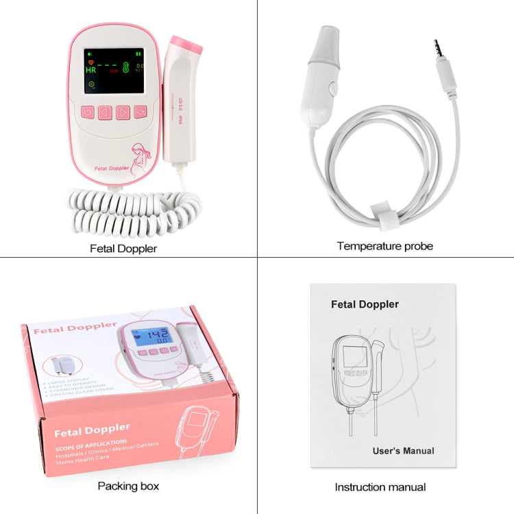 FD20P Fetal Doppler Ultrasound Baby Heartbeat Detector Monitor - Heart Rate Monitoring by buy2fix | Online Shopping UK | buy2fix