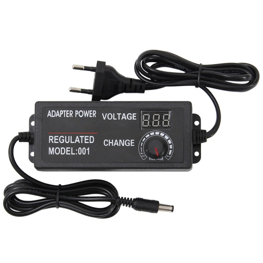 AC To DC Adjustable Voltage Power Adapter Universal Power Supply Display Screen Power Switching Charger EU, Output Voltage:3-12-5A